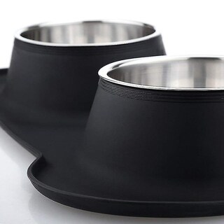 Foto 5 | Cuenco Antideslizante Para Perros, Doble, Con Tapete De Silicona, Acero Inoxidable S - Venta Internacional.