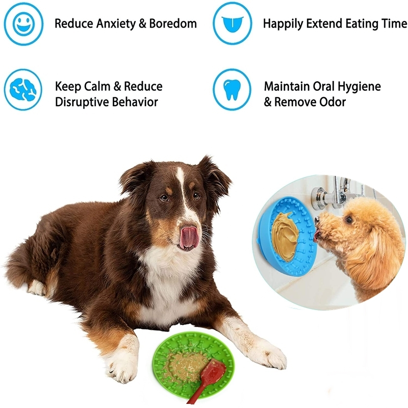 Foto 4 pulgar | Comederos Lentos Para Perros Con Ventosa, Tapete Para Lamer, Azul - Venta Internacional.
