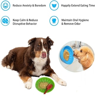 Foto 3 | Comederos Lentos Para Perros Con Ventosa, Tapete Para Lamer, Azul - Venta Internacional.
