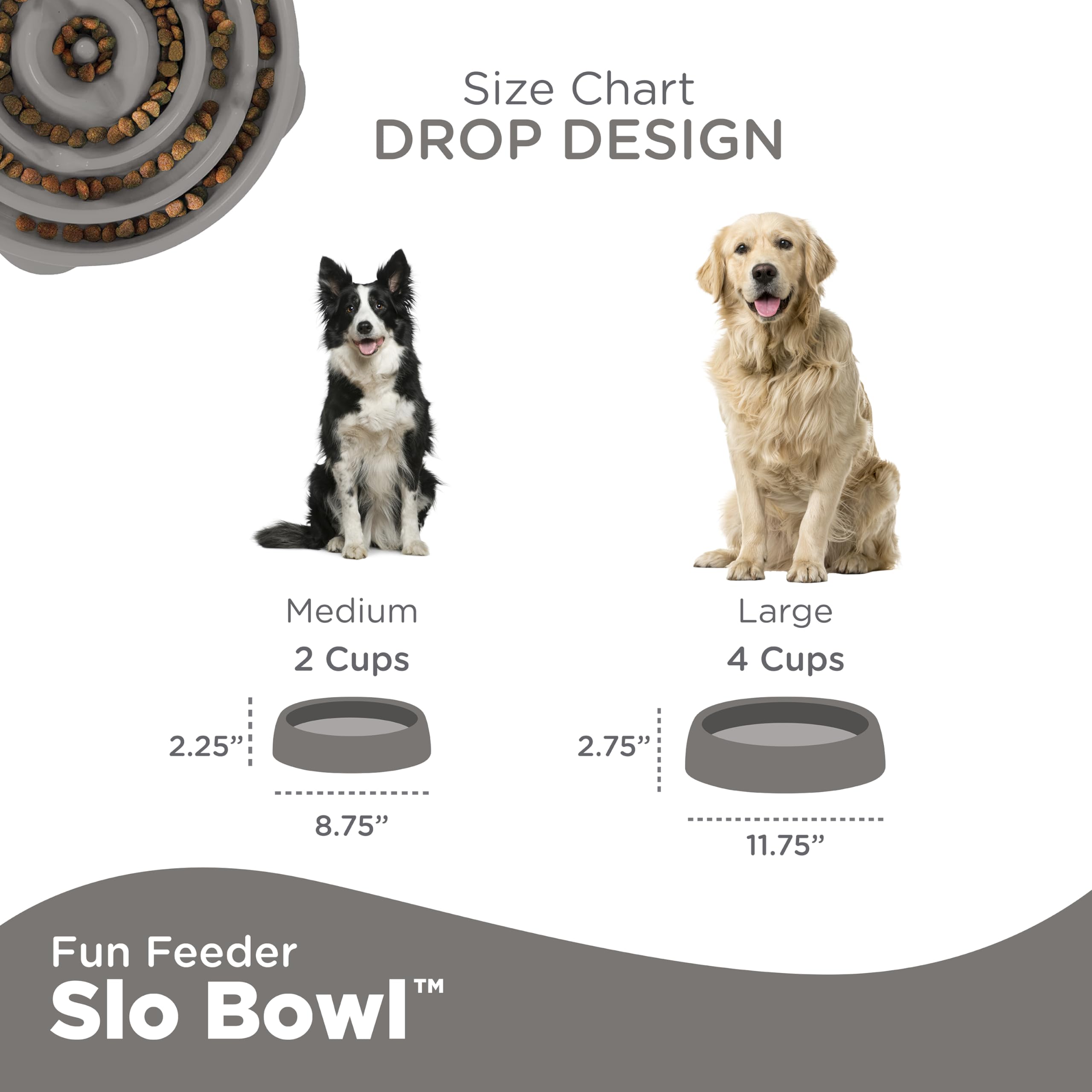 Foto 5 pulgar | Plato para Perros Slow Feeder Outward Hound Fun Gris - Venta Internacional