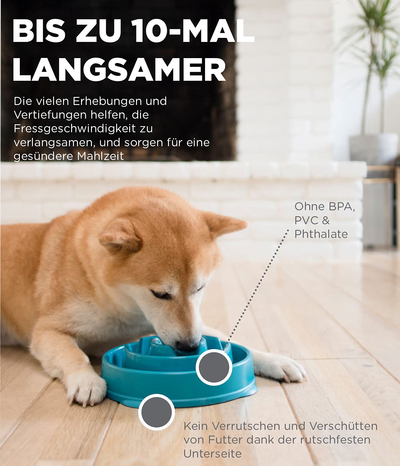 Foto 3 | Dog Bowl Outward Hound Fun Feeder Slo Bowl, Alimentador Lento - Venta Internacional.