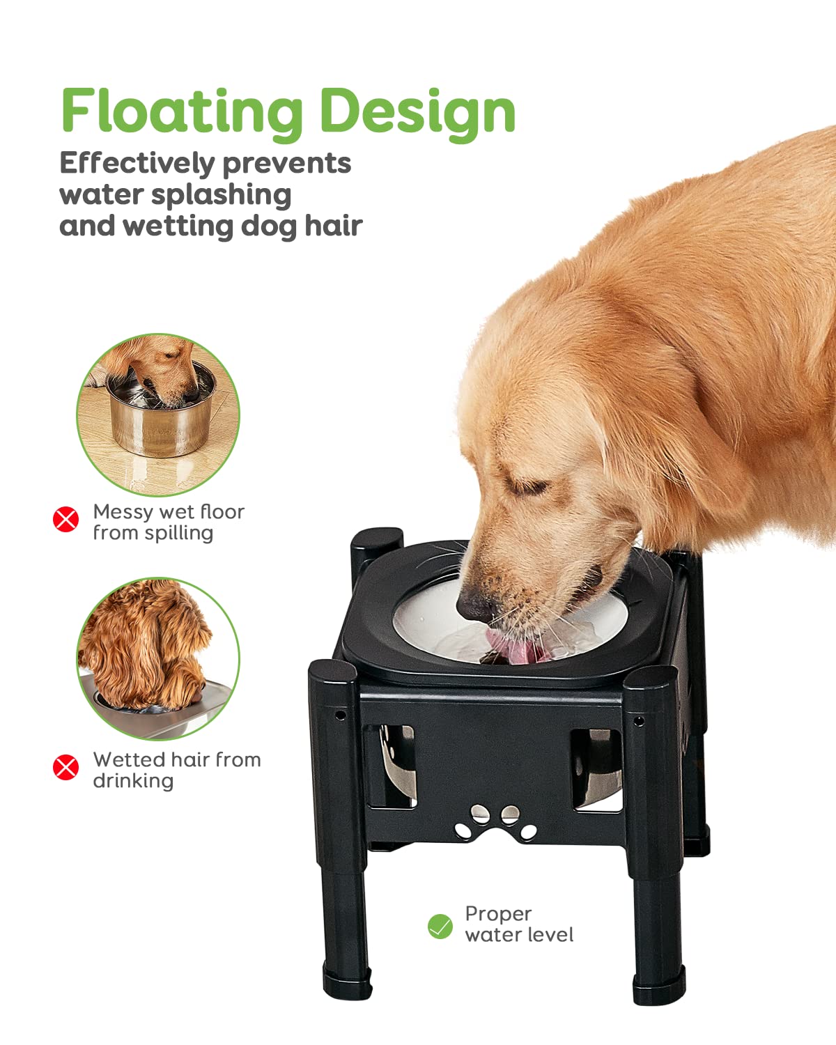 Foto 5 pulgar | Bebedero Elevado Para Perros Pawque Elevated, Alimentador Lento, 2,5 L - Venta Internacional.