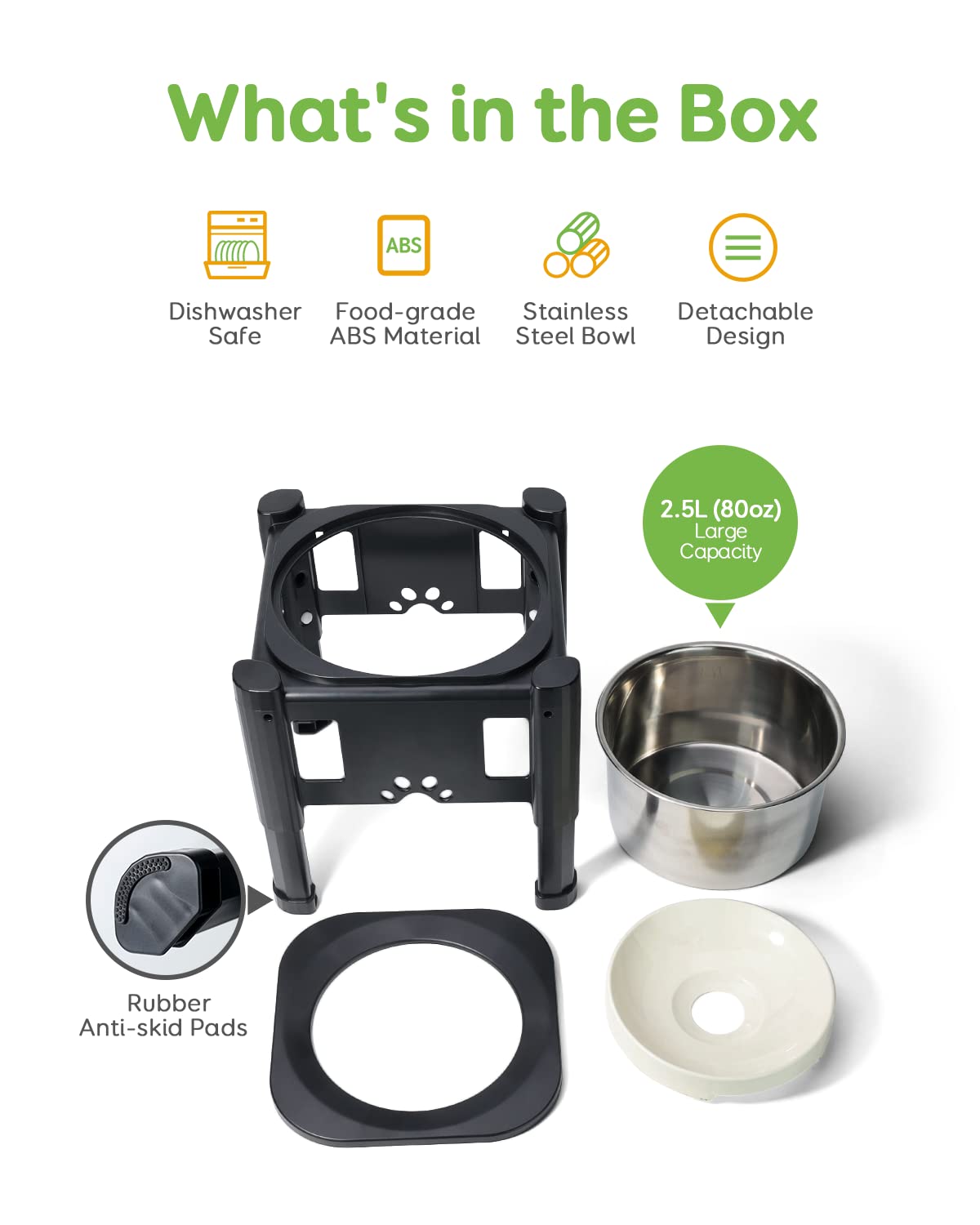 Foto 7 pulgar | Bebedero Elevado Para Perros Pawque Elevated, Alimentador Lento, 2,5 L - Venta Internacional.