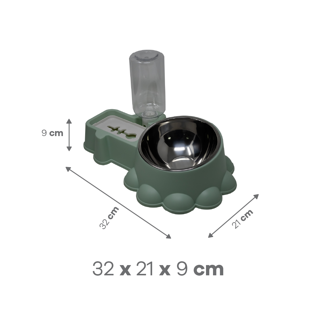 Foto 4 pulgar | Comedero Doble Para Mascota Color Verde