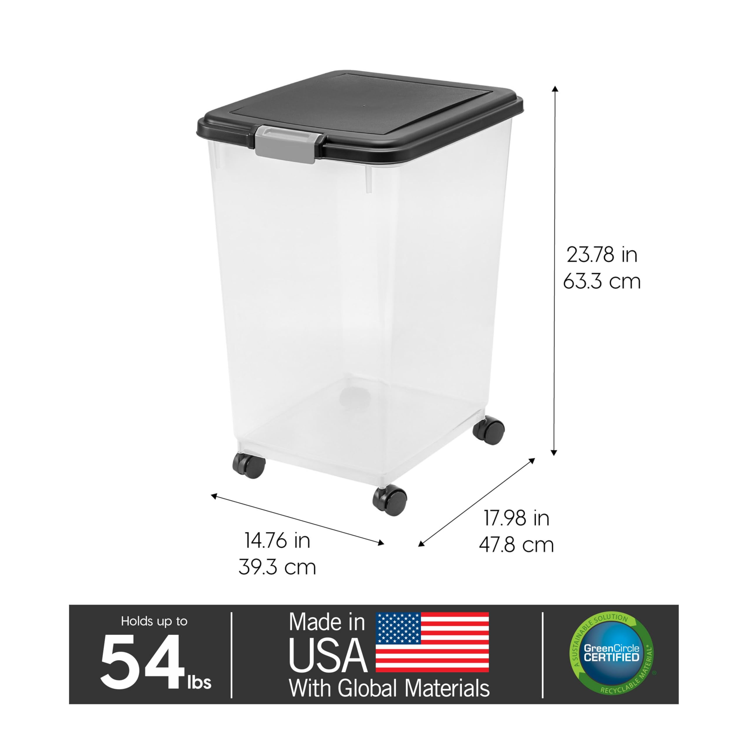 Foto 6 pulgar | Recipiente De Almacenamiento De Alimentos Iris Usa Hermético De 25,5 Kg Con Ruedas - Venta Internacional.