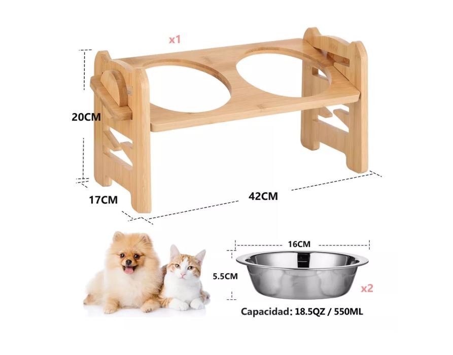 Foto 3 pulgar | Platos/tazones Elevados Ajustables Para Perros Y Gatos