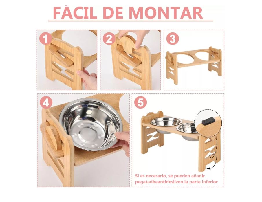 Foto 5 pulgar | Platos/tazones Elevados Ajustables Para Perros Y Gatos