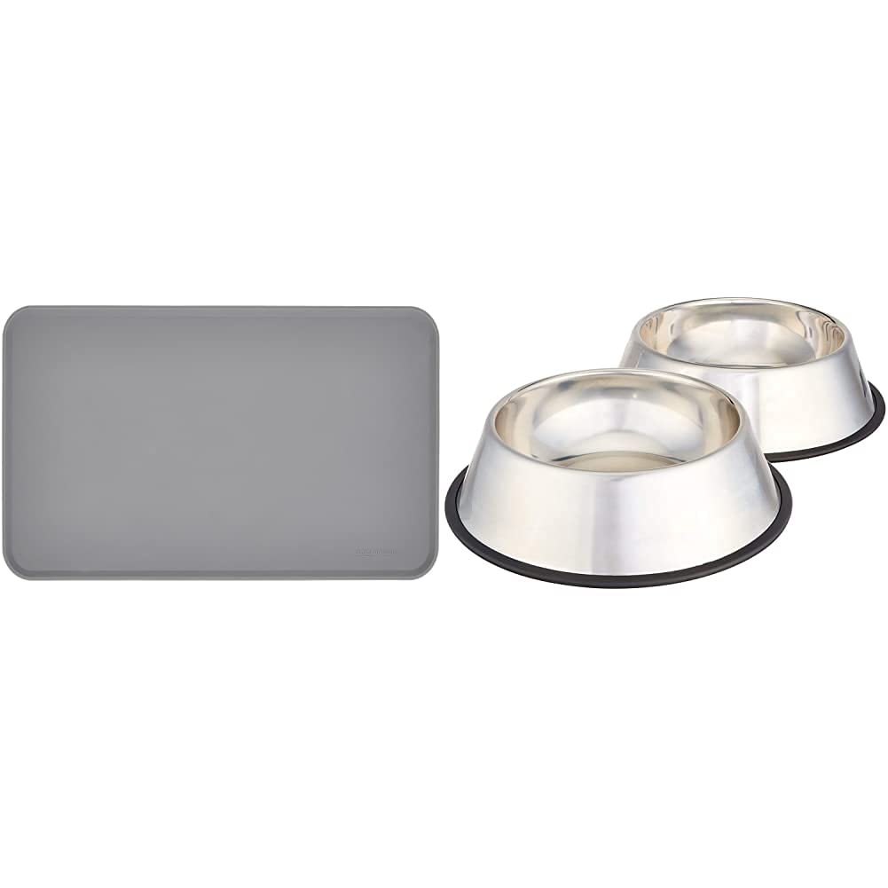Foto 2 pulgar | Juego De Tapetes Para Comida Y Agua Para Mascotas Y Cuencos De Acero Inoxidable - Venta Internacional.