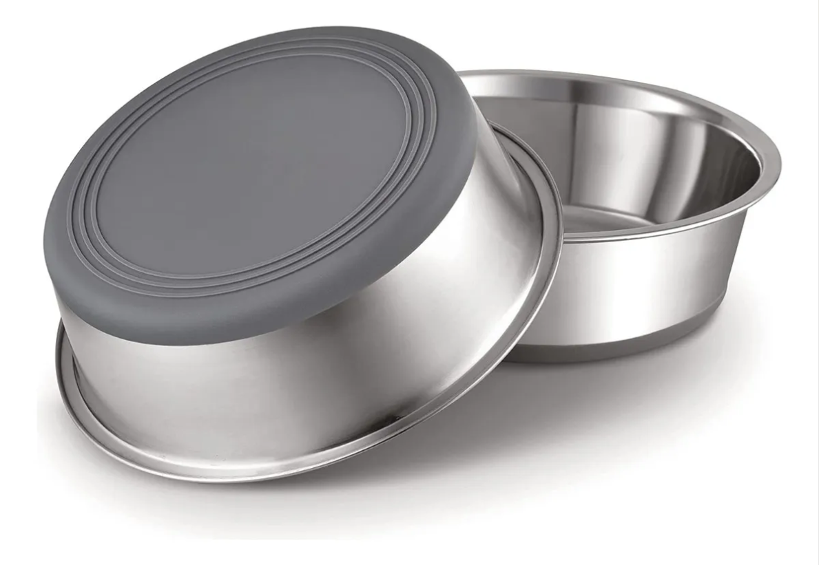 Set De 2 Tazónes Xtellar Para Perro 1.8l Color Plateado