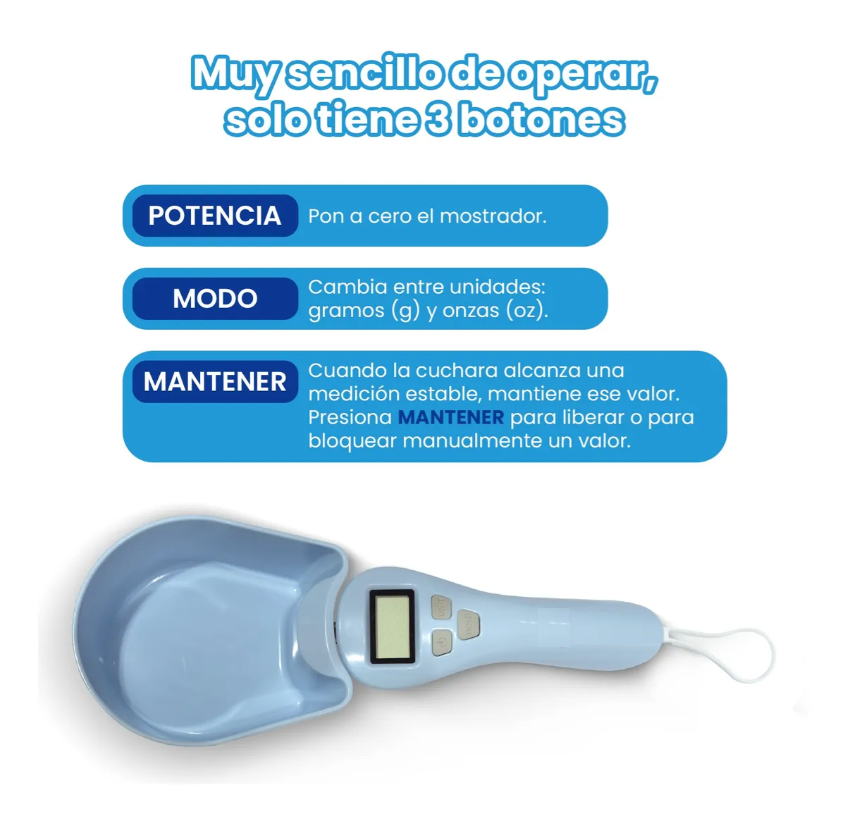 Foto 3 pulgar | Cuchara Báscula Digital Xtellar Multiusos Para Mascotas Color Azul