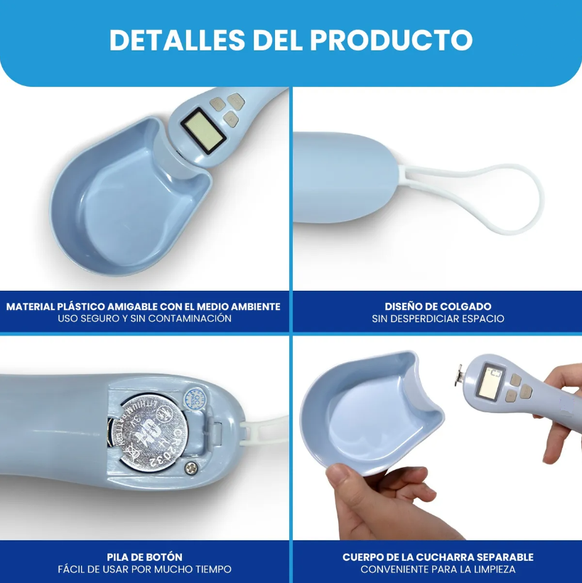 Foto 4 pulgar | Cuchara Báscula Digital Xtellar Multiusos Para Mascotas Color Azul