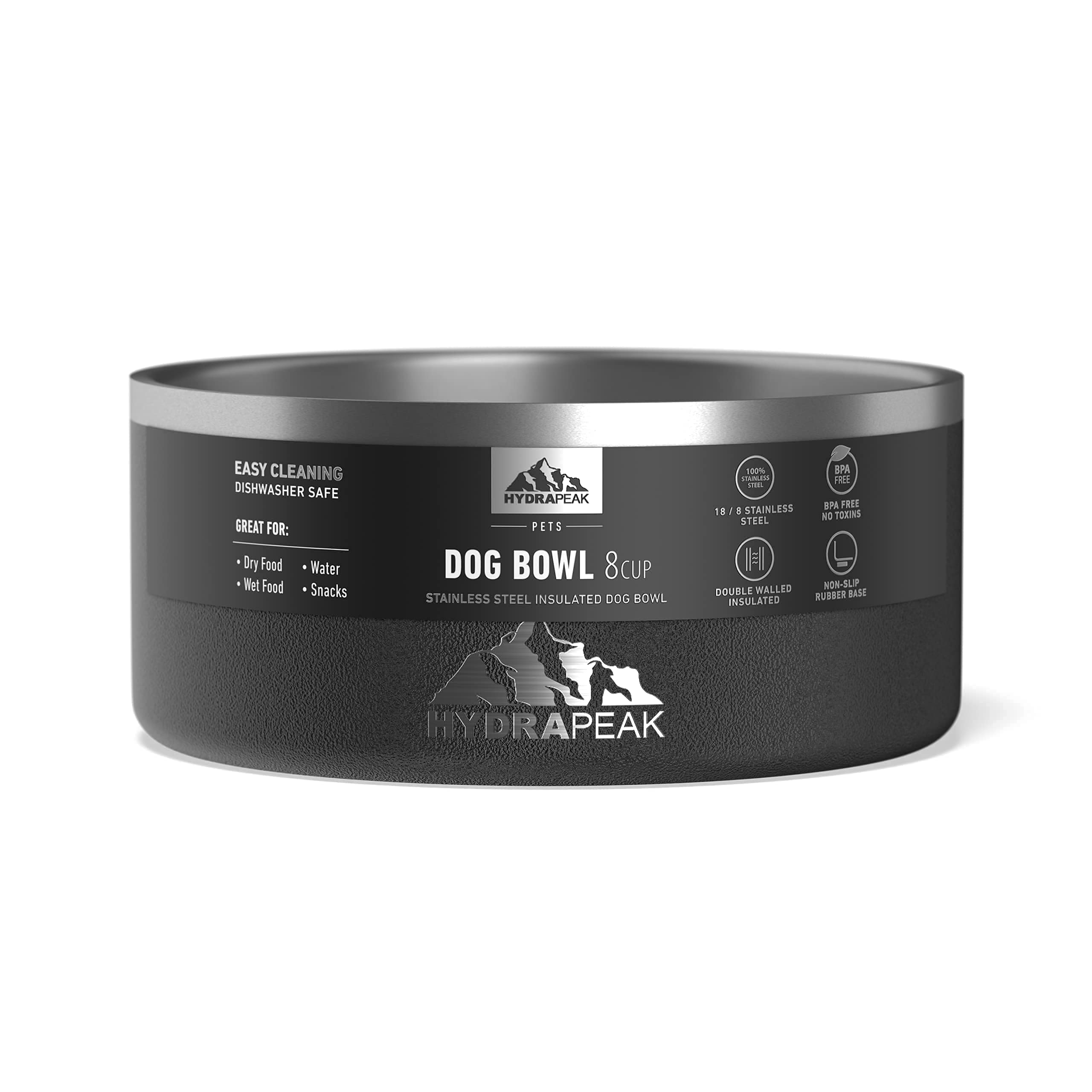 Foto 5 pulgar | Cuenco Para Perros Hydrapeak De Acero Inoxidable Antideslizante 950 Ml/1,9 L (8 Tazas) - Venta Internacional.