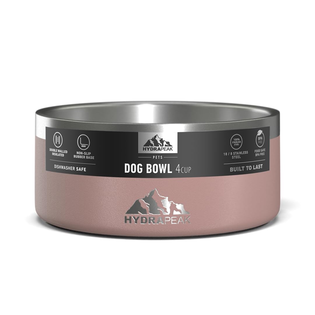 Foto 5 pulgar | Cuenco Para Perros Hydrapeak De Acero Inoxidable, Antideslizante, 950 Ml, 1,9 L, Palisandro - Venta Internacional.