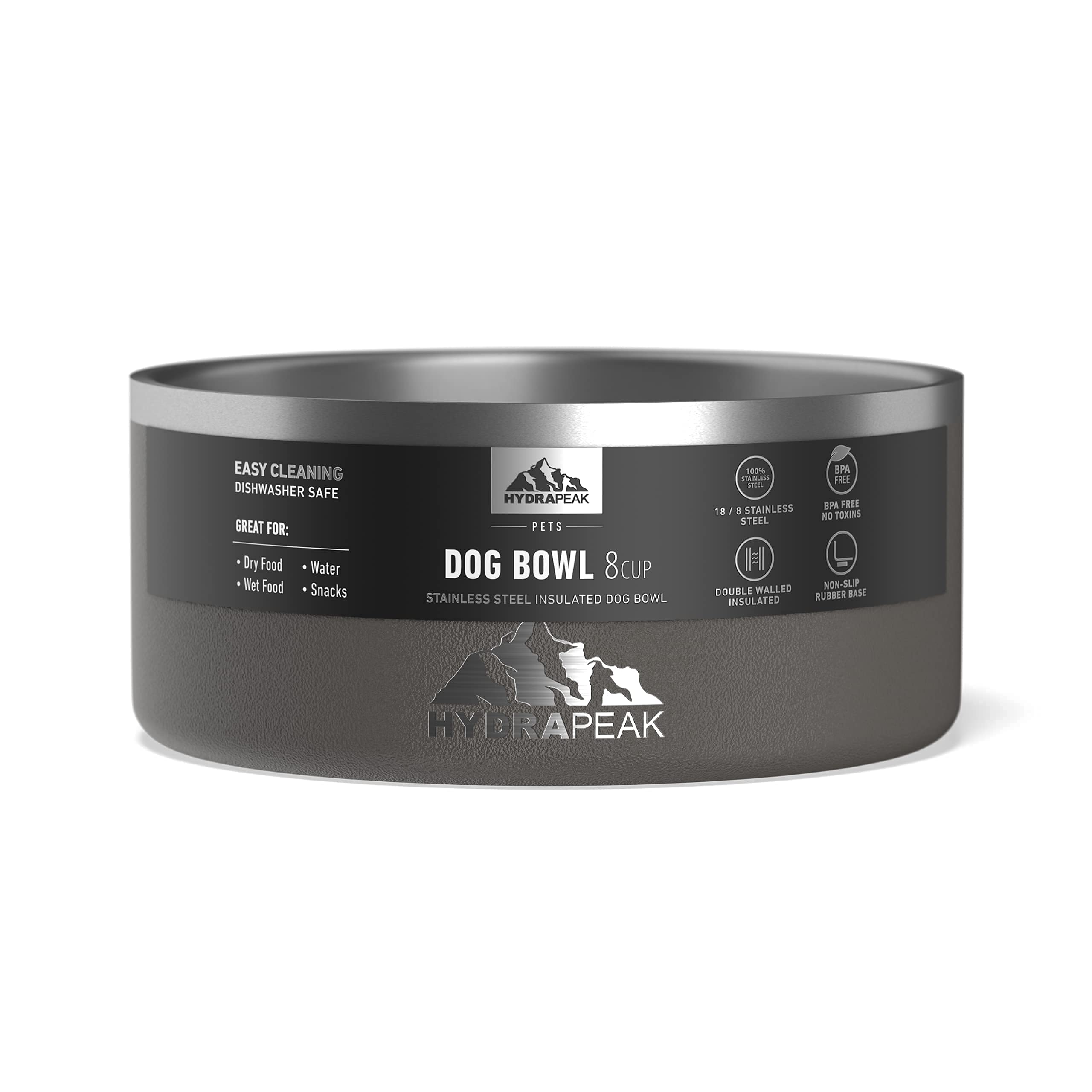Foto 4 | Cuenco Para Perros Hydrapeak, Antideslizante, Acero Inoxidable, 950 Ml, 1,9 L - Venta Internacional.