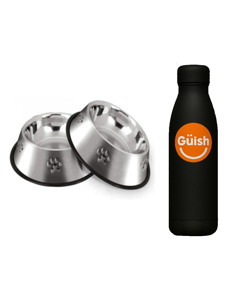 Foto 2 pulgar | Pack Comedero Grande 64oz + Gratis Termo Güish De Regalo