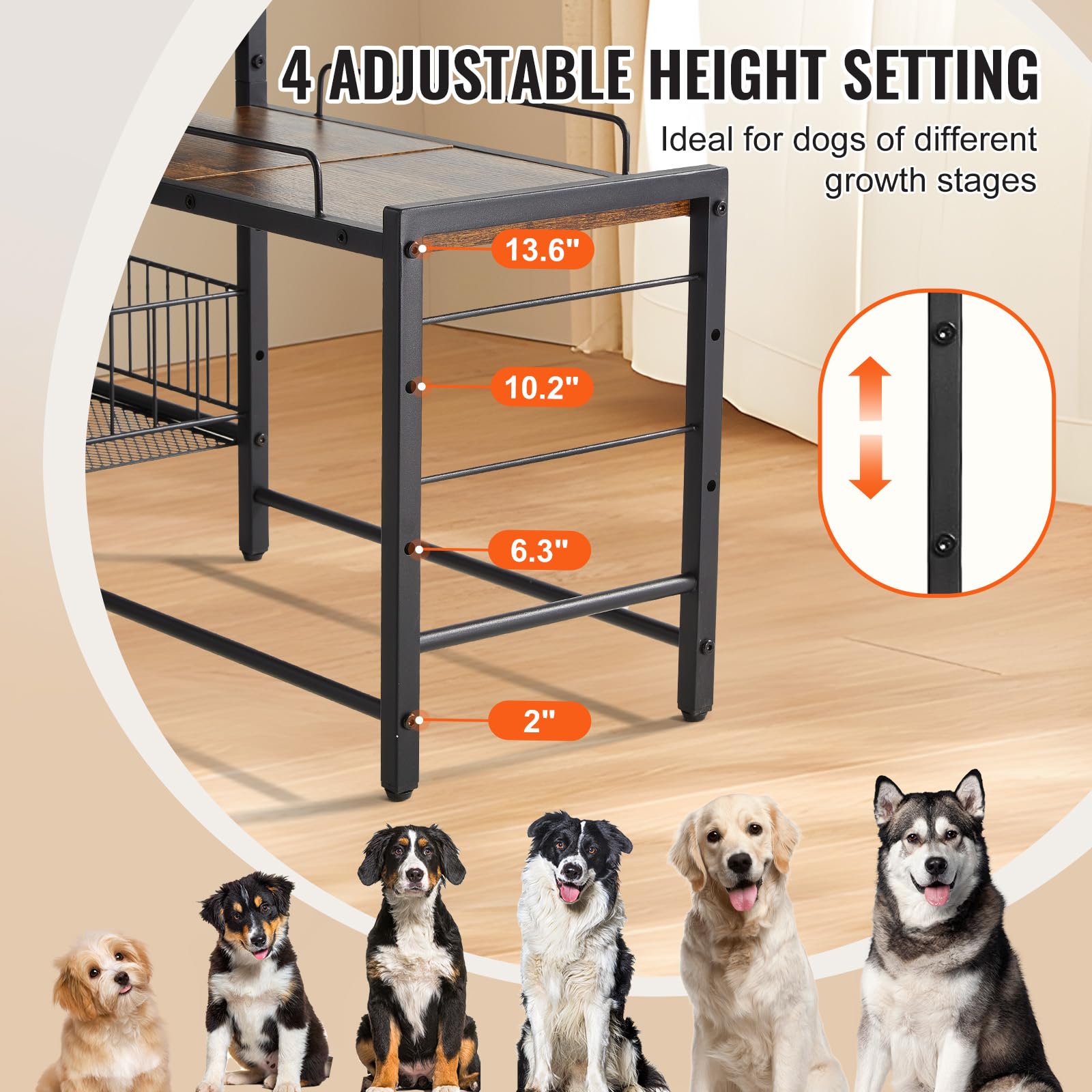 Foto 4 pulgar | Cuencos Elevados Para Perros Vevor Con Cesta De Basura Para Juguetes Negra Para Perros - Venta Internacional.