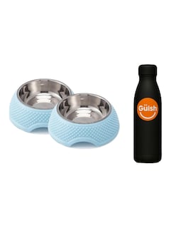 Foto 1 | Platos Para Perro O Gato De Acero Inoxidable Azul + Gratis Termo Güish De Regalo