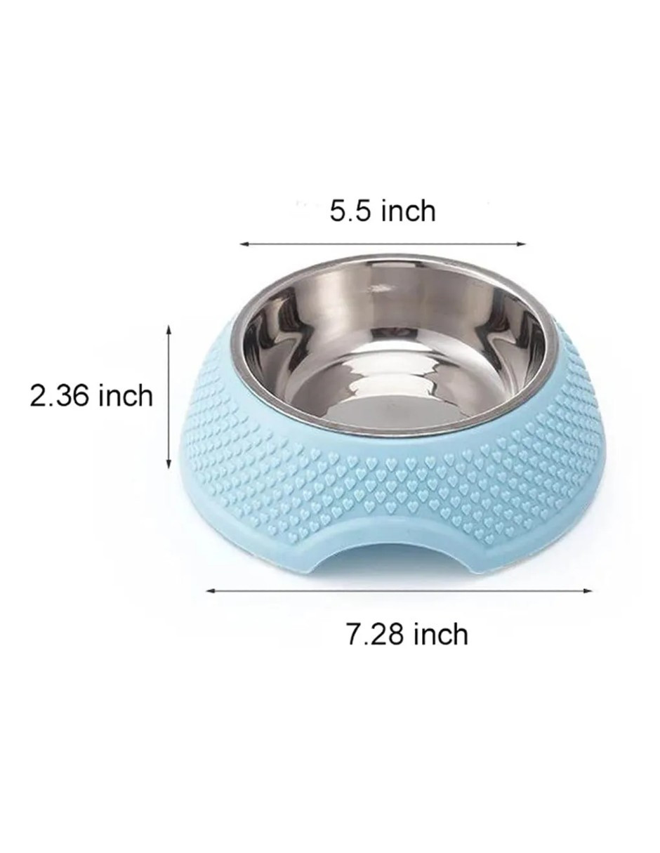 Foto 5 pulgar | Platos Para Perro O Gato De Acero Inoxidable Azul + Gratis Termo Güish De Regalo