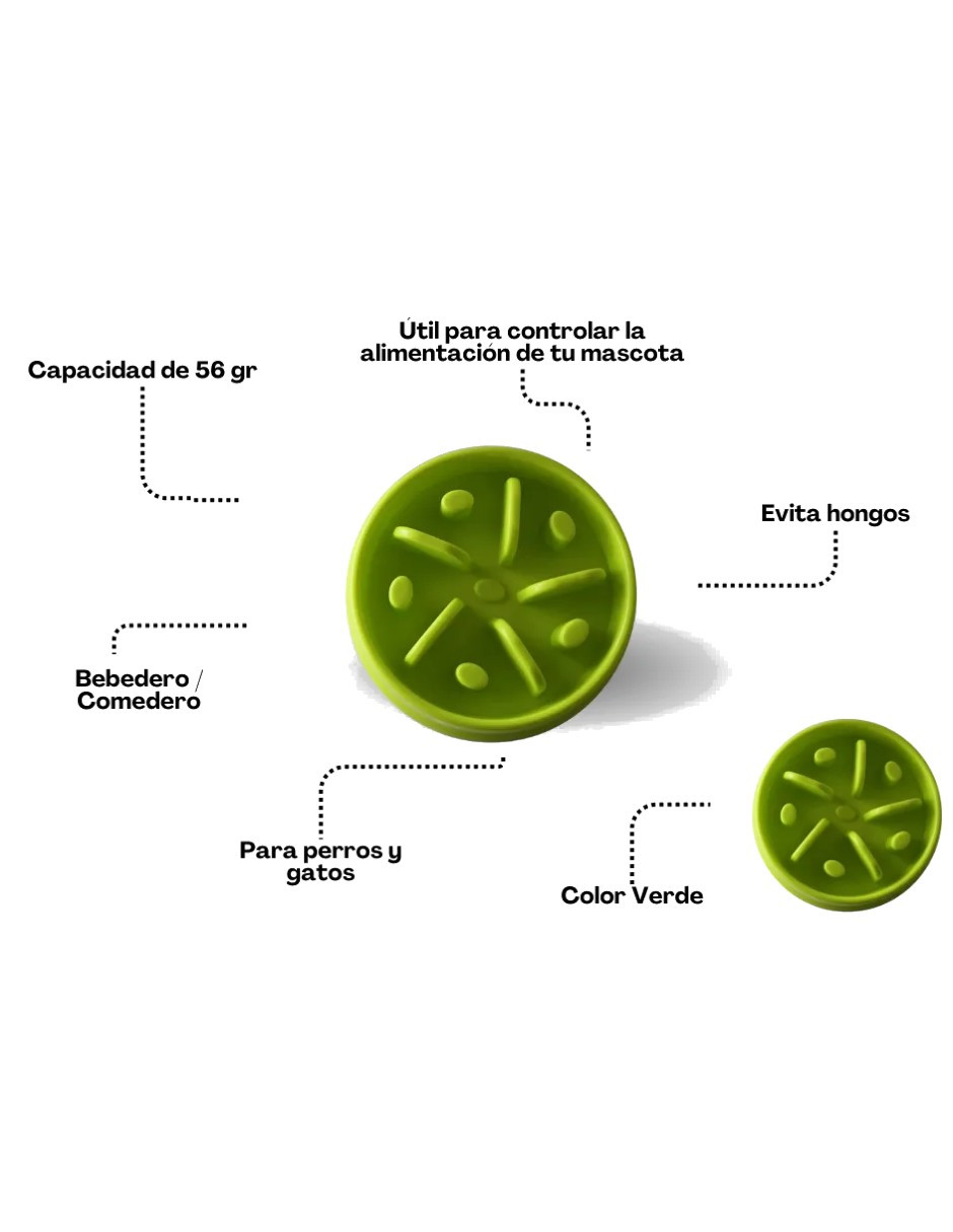 Foto 4 pulgar | Plato Slow Feed Comedero Verde + Gratis Termo Güish De Regalo