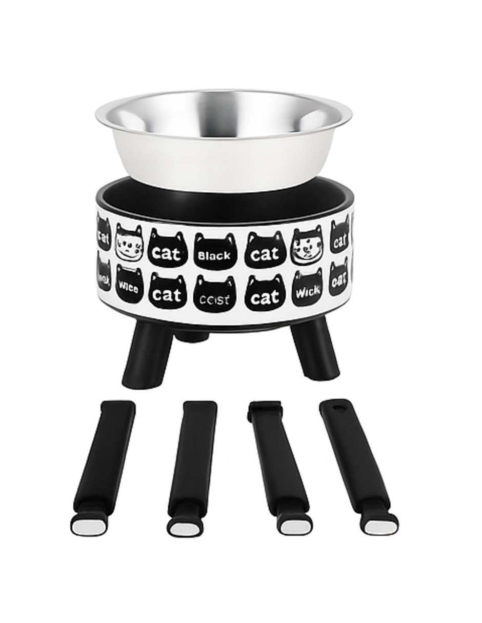 Foto 4 pulgar | 2pcs Plato Comedero Elevado Acero Inoxidable + Gratis Termo Güish De Regalo
