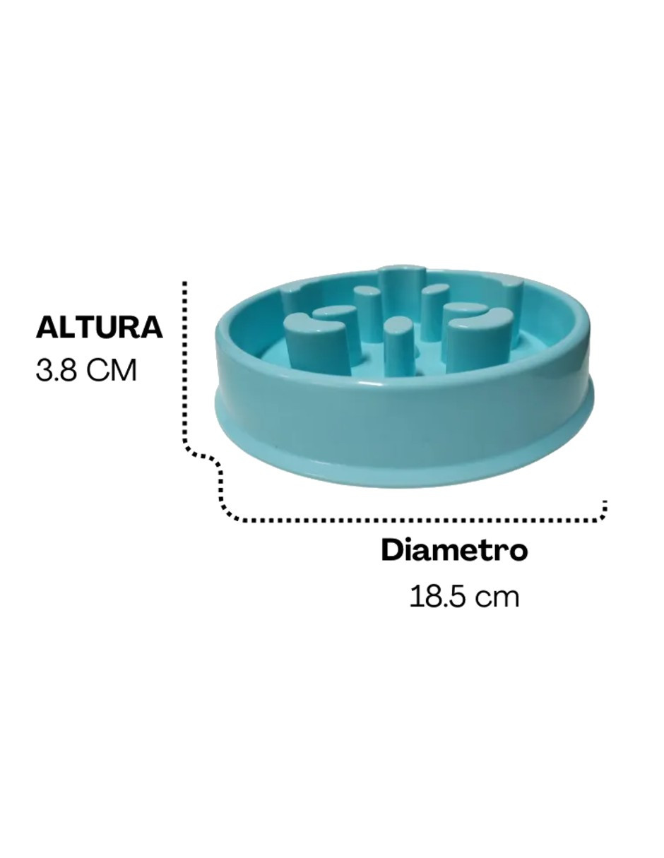 Foto 5 pulgar | Plato Slow Feed Comedero Azul  + Gratis Termo Güish De Regalo