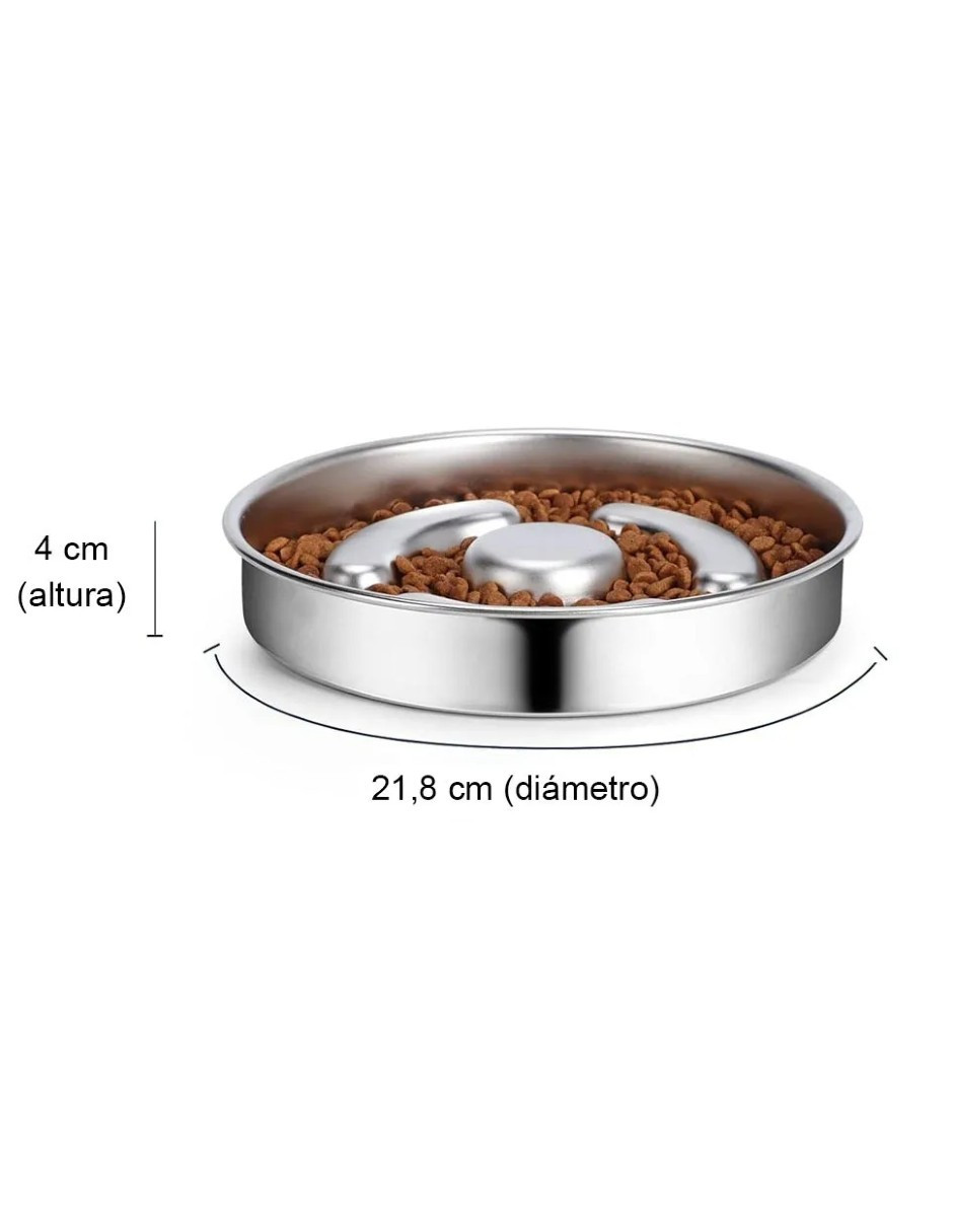 Foto 5 pulgar | Plato Slow Feed De Alimentación Lenta  Acero Inoxidable + Gratis Termo Güish De Regalo