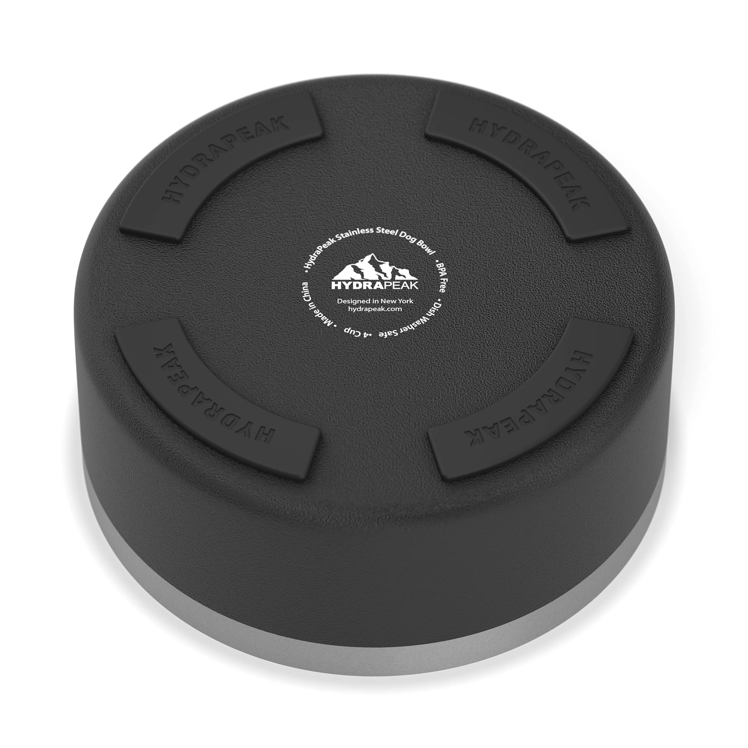 Foto 4 pulgar | Cuenco Para Perros Hydrapeak De Acero Inoxidable Antideslizante, 950 Ml, 1,9 L, Negro - Venta Internacional.