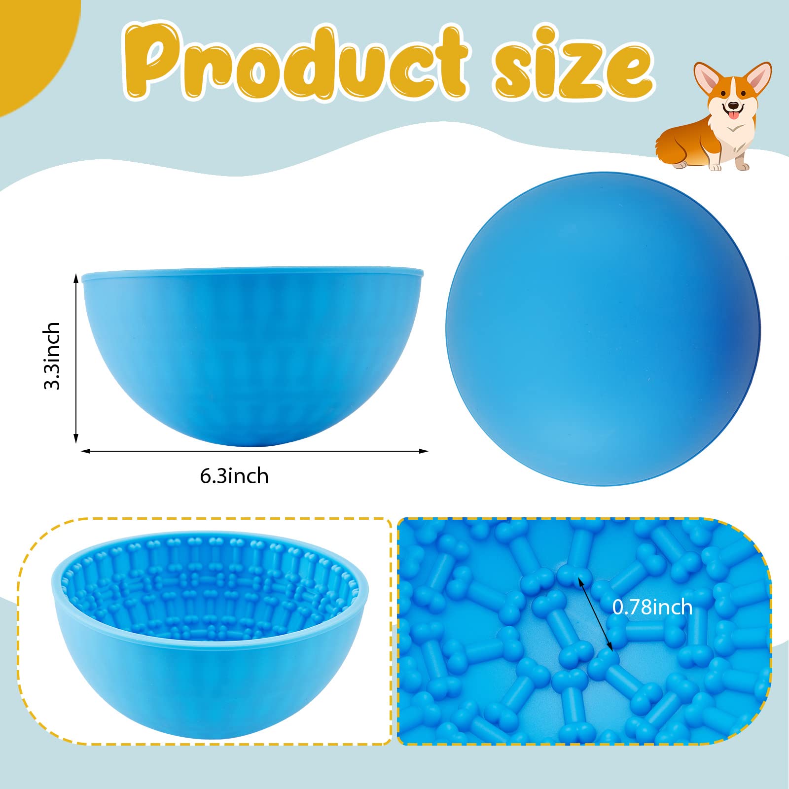 Foto 3 pulgar | Dog Enrichment Lick Bowls Patelai, Silicona, Alimentación Lenta, 2 Unidades - Venta Internacional.