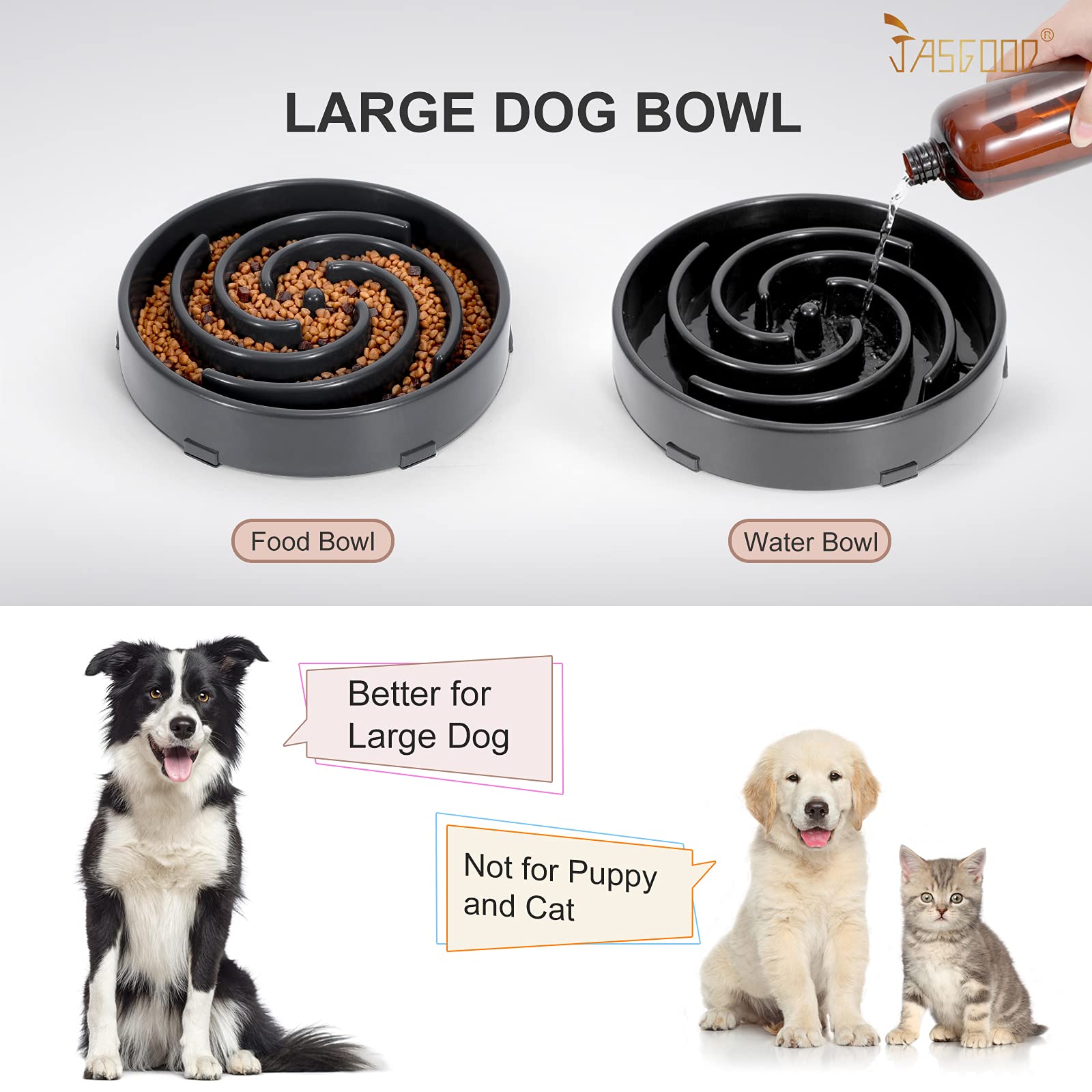 Foto 6 pulgar | Comedero Lento Jasgood Para Perros Grandes Y Medianos De 750 Ml De Capacidad - Venta Internacional.
