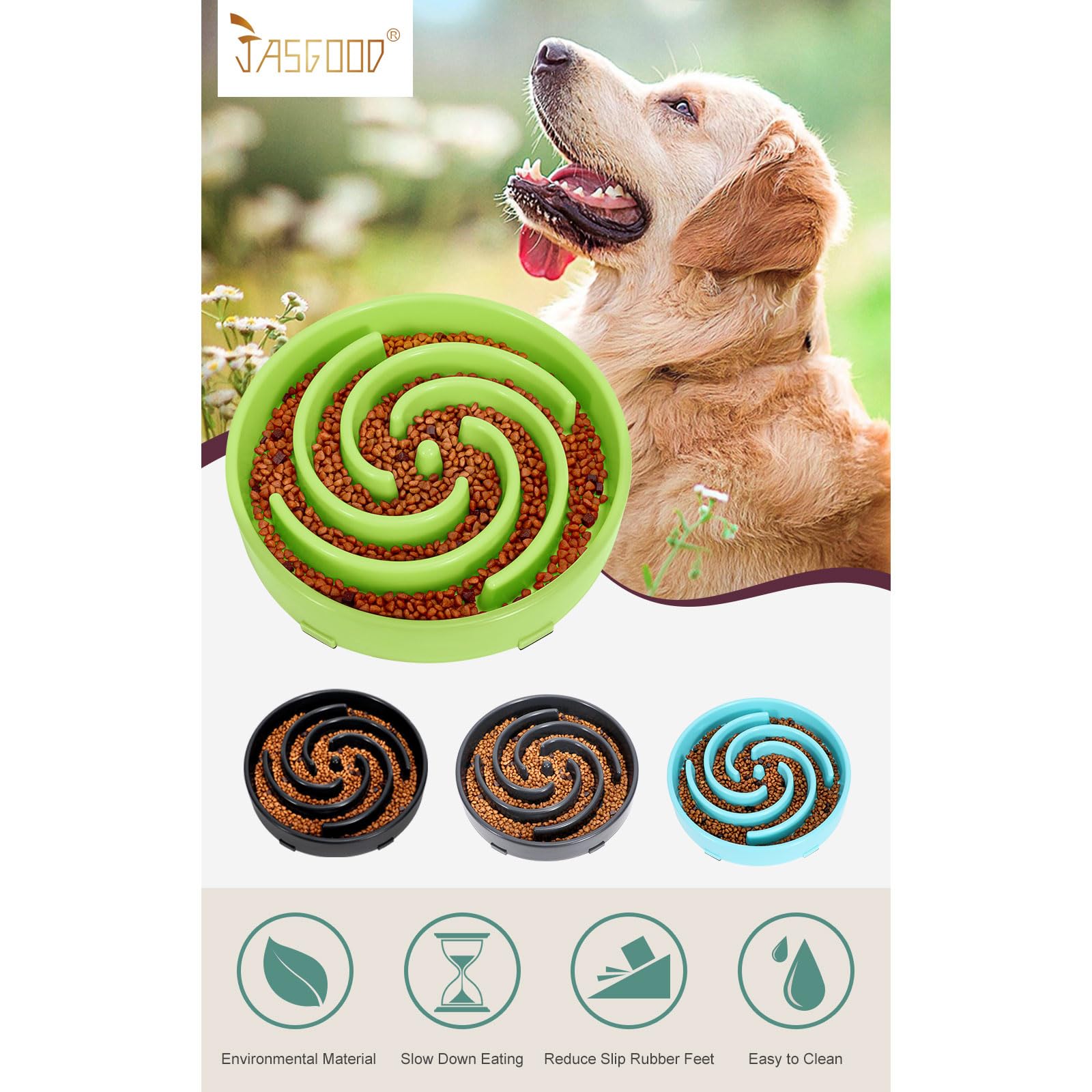 Foto 7 | Comedero Lento Jasgood Para Perros Grandes Y Medianos De 750 Ml De Capacidad - Venta Internacional.