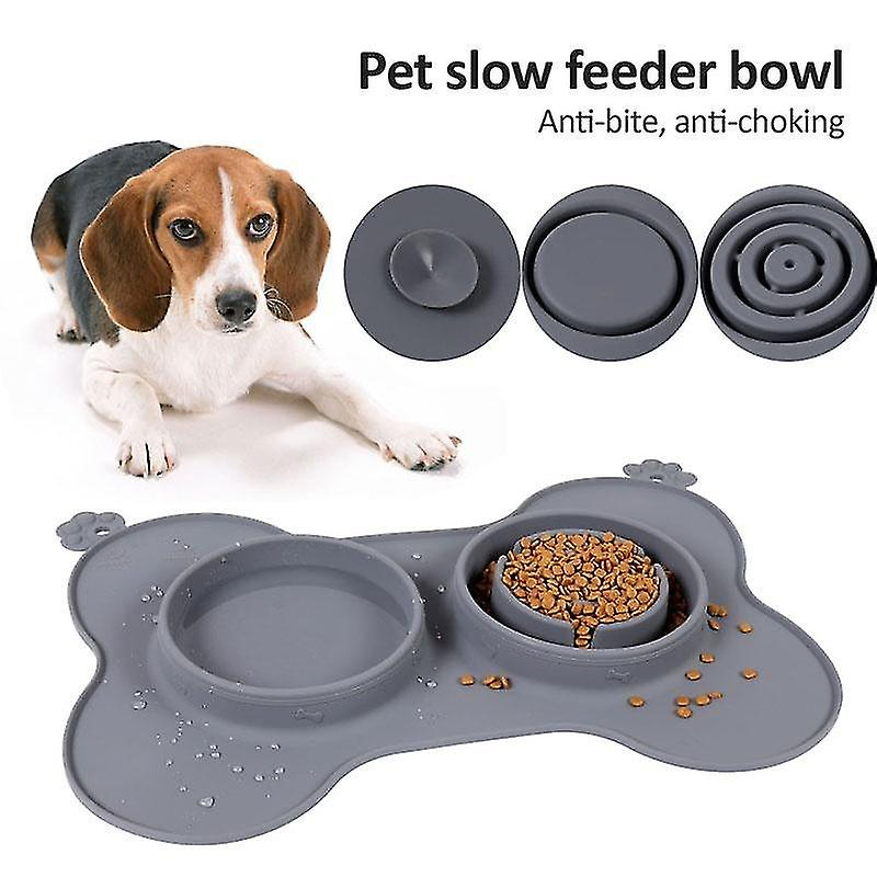 Foto 3 | Comedero Lento Para Mascotas Y Perros, 3 En 1, Multifunción Huoguo, Gris - Venta Internacional.