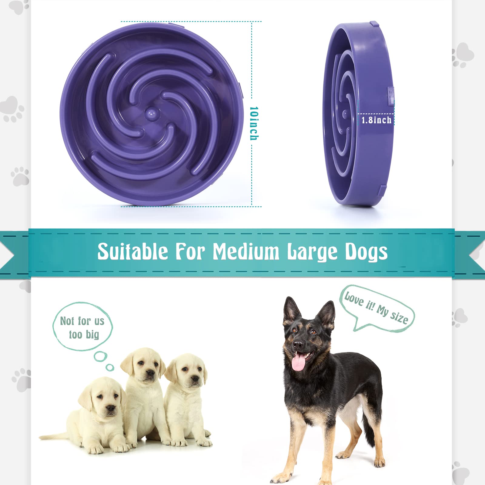 Foto 7 pulgar | Cuenco Para Perros Slow Feeder Whippy, Grande, Para Perros Grandes Y Medianos - Venta Internacional.
