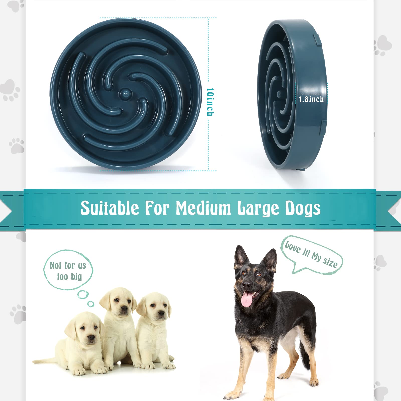 Foto 5 pulgar | Cuenco Para Perros Slow Feeder Whippy, Grande, Para Perros Grandes Y Medianos - Venta Internacional.