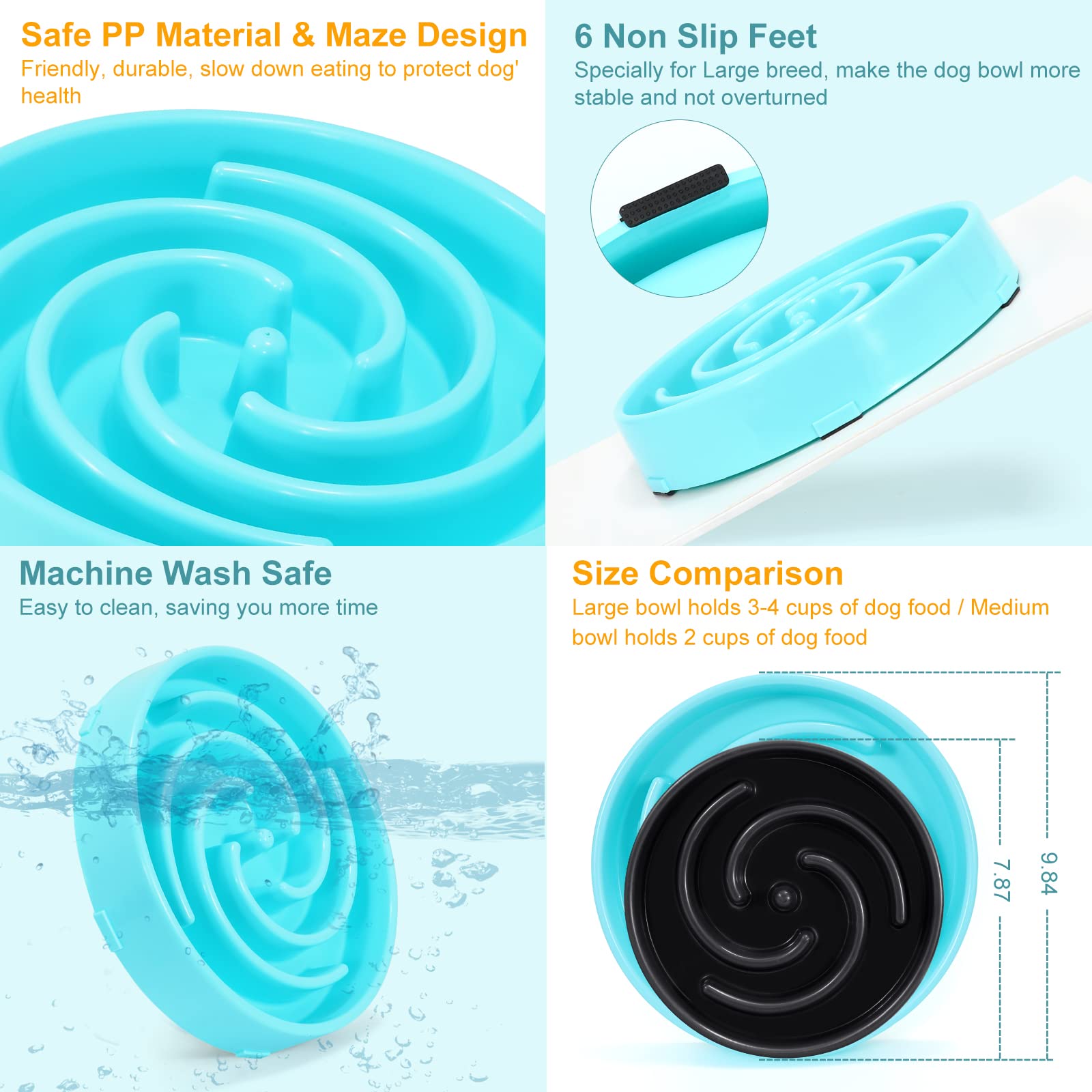 Foto 5 pulgar | Cuenco Para Perros Slow Feeder Whippy, Grande, Para Perros Grandes Y Medianos - Venta Internacional.