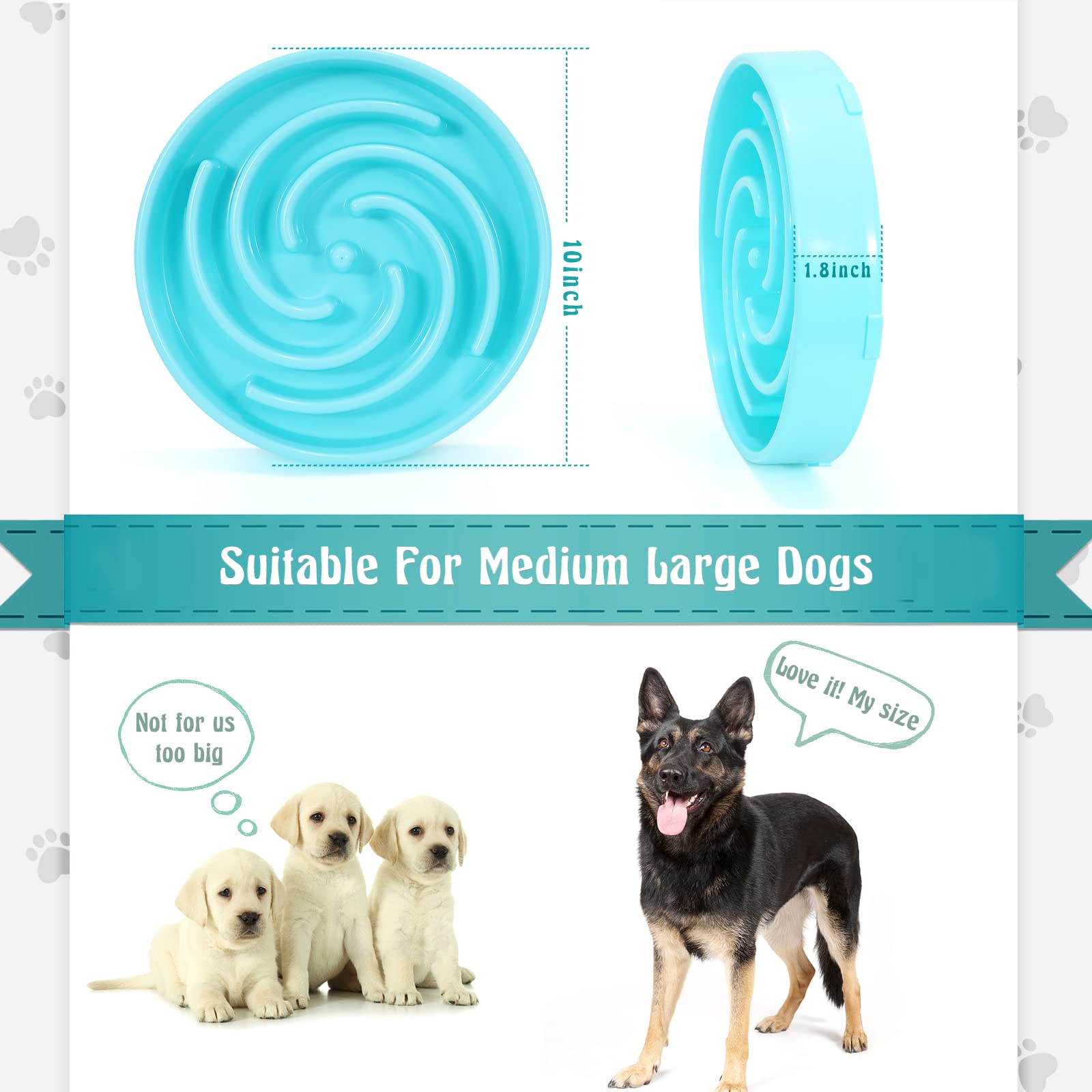 Foto 6 pulgar | Cuenco Para Perros Slow Feeder Whippy, Grande, Para Perros Grandes Y Medianos - Venta Internacional.