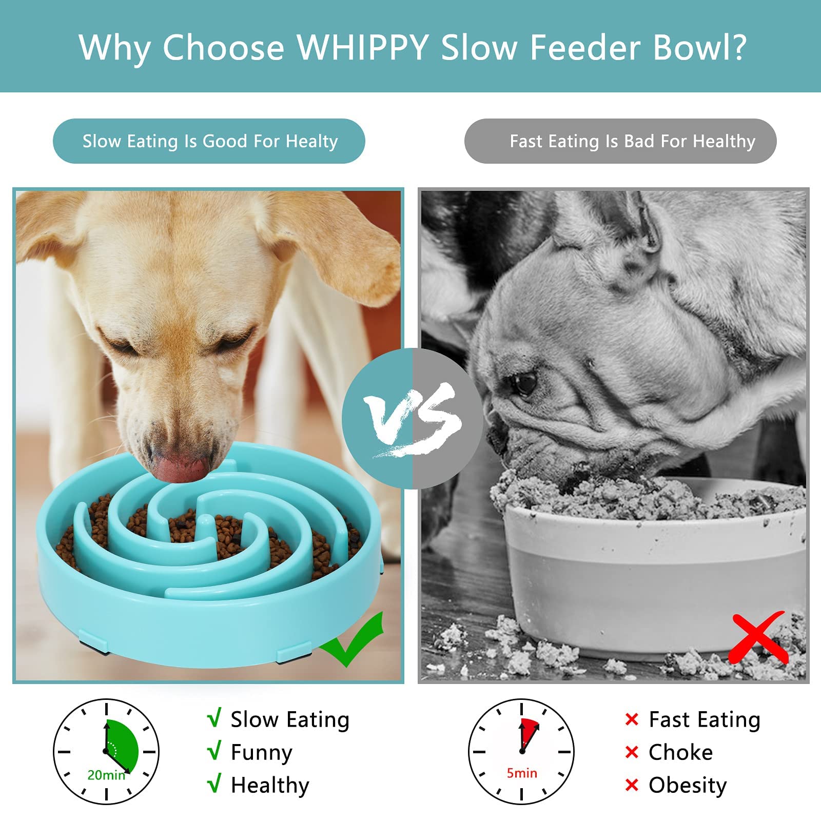 Foto 6 | Cuenco Para Perros Slow Feeder Whippy, Grande, Para Perros Grandes Y Medianos - Venta Internacional.