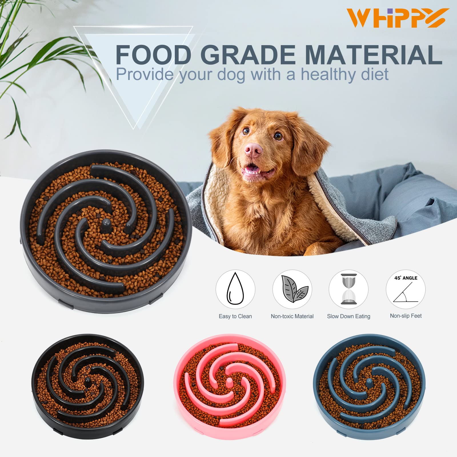 Foto 8 pulgar | Cuenco Para Perros Slow Feeder Whippy, Grande, Para Perros Grandes Y Medianos - Venta Internacional.