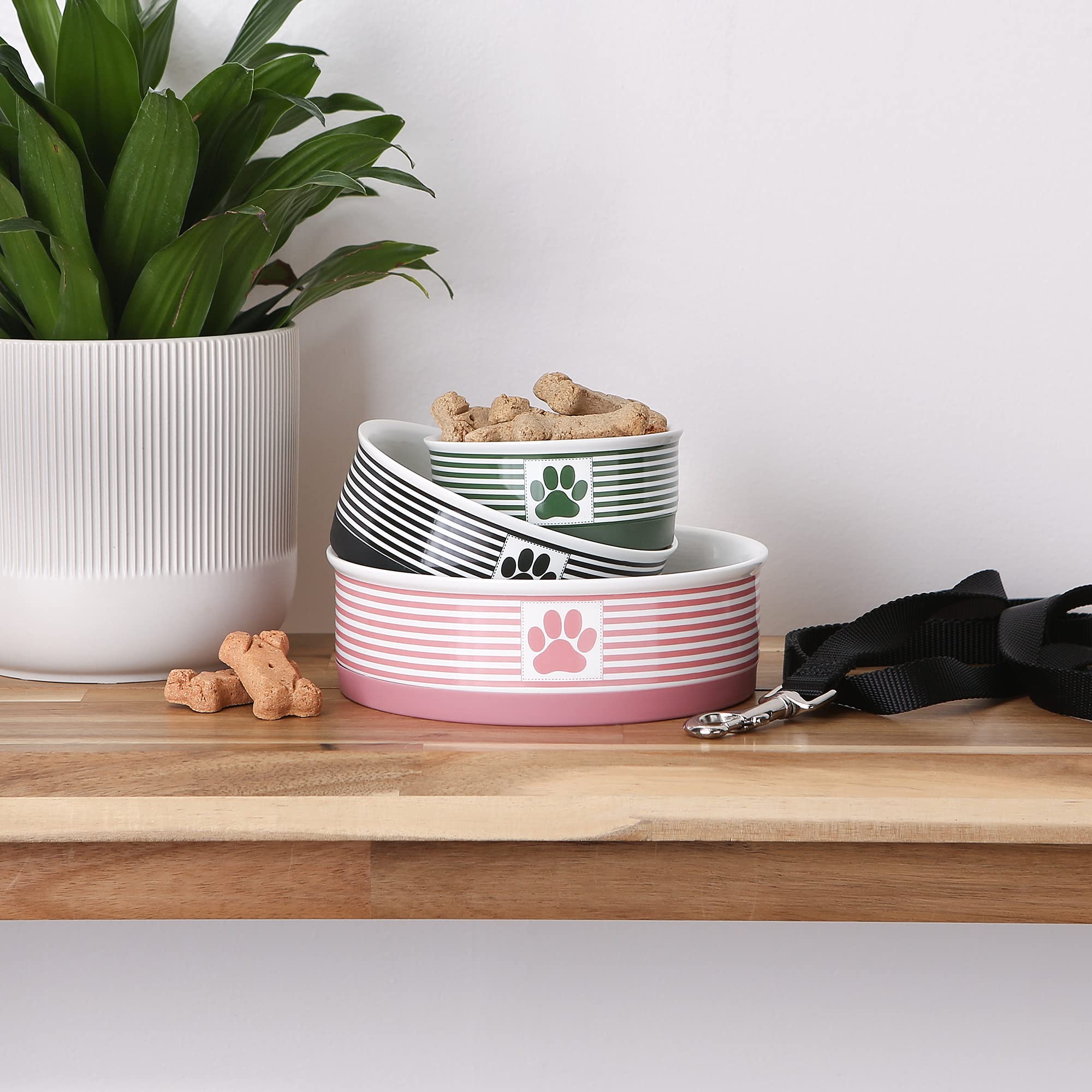 Foto 6 | Pet Bowls Dii Bone Dry De Cerámica Con Estampado De Patas A Rayas Para Mascotas - Venta Internacional.