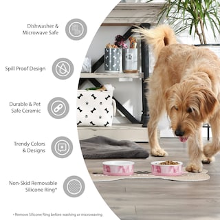 Foto 7 | Pet Bowls Dii Bone Dry De Cerámica Con Estampado De Patas A Rayas Para Mascotas - Venta Internacional.