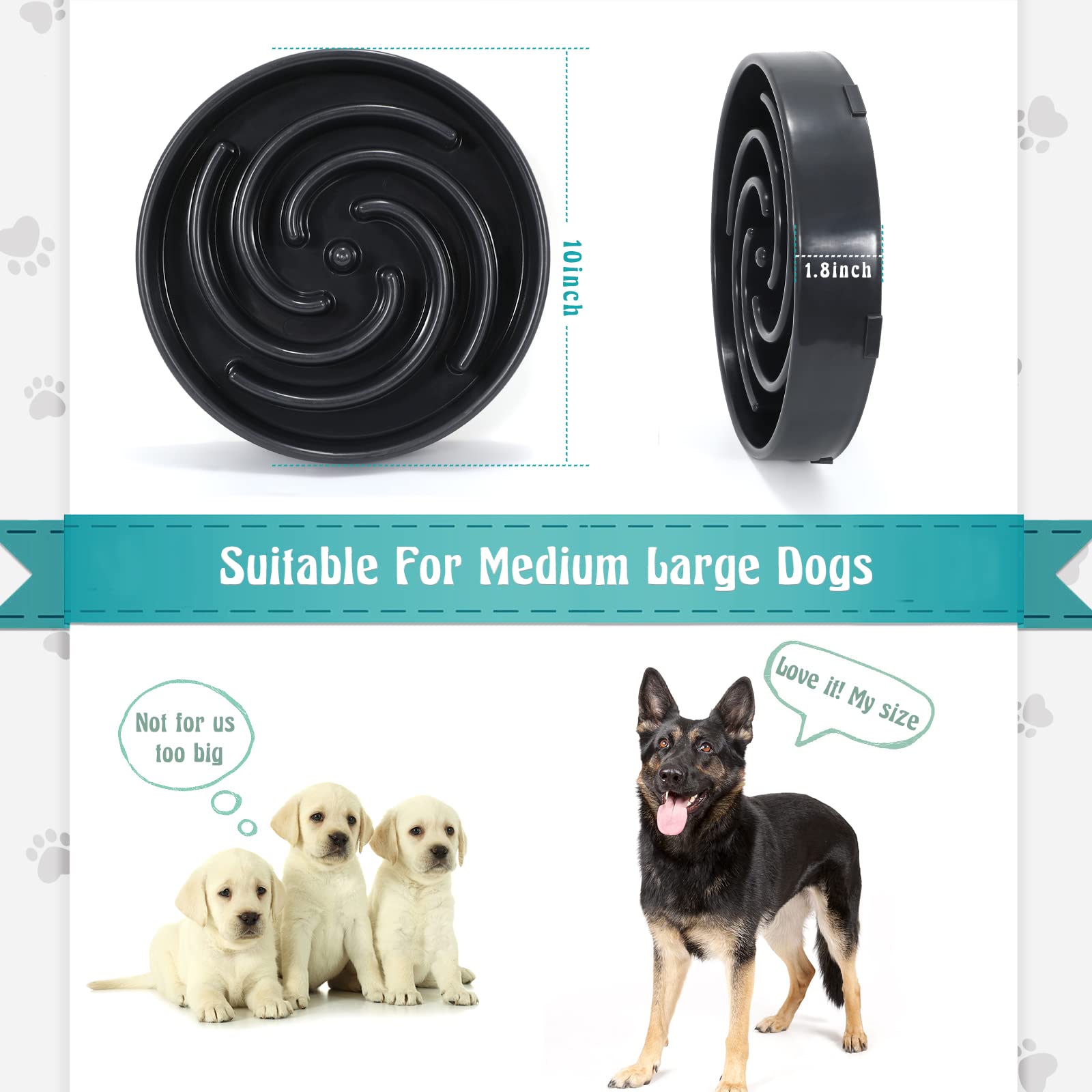Foto 7 pulgar | Cuenco Para Perros Slow Feeder Whippy, Grande, Para Perros Grandes Y Medianos - Venta Internacional.