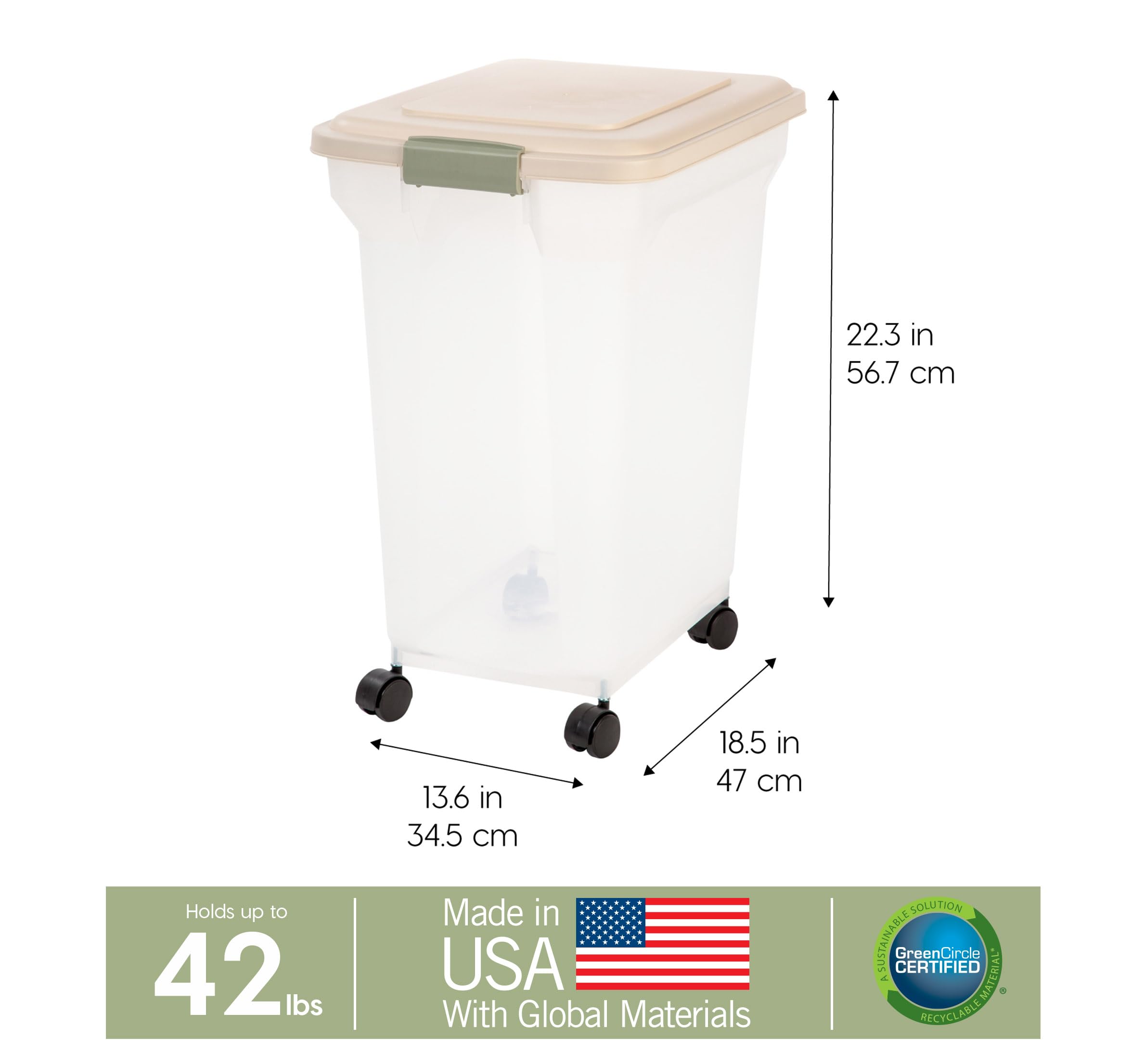 Foto 5 pulgar | Contenedor De Comida Para Perros Iris Usa Weatherpro 42 Kg - Venta Internacional.