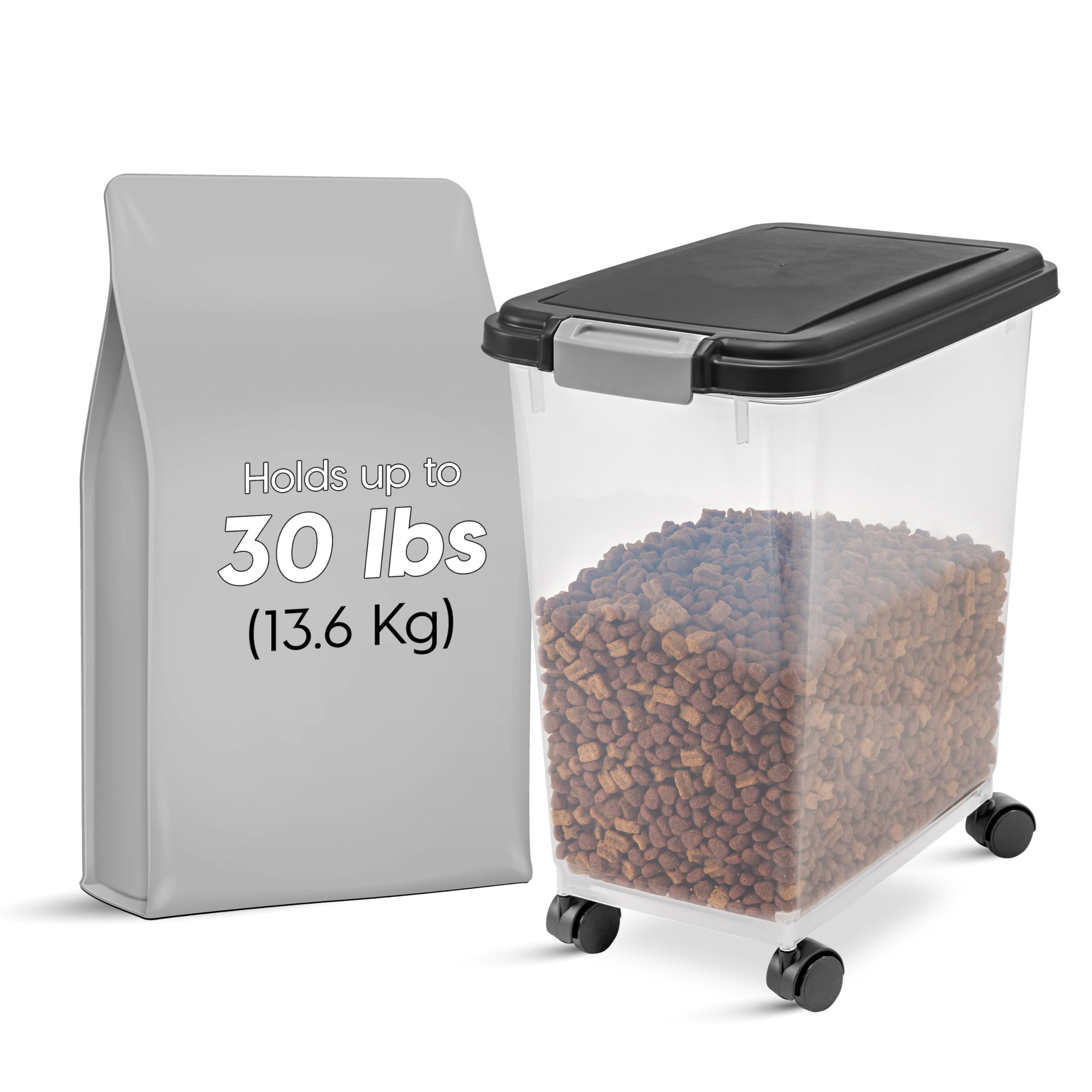 Foto 1 | Recipiente Hermético De Almacenamiento De Alimentos Iris Usa De Hasta 30 Kg, Color Negro - Venta Internacional.