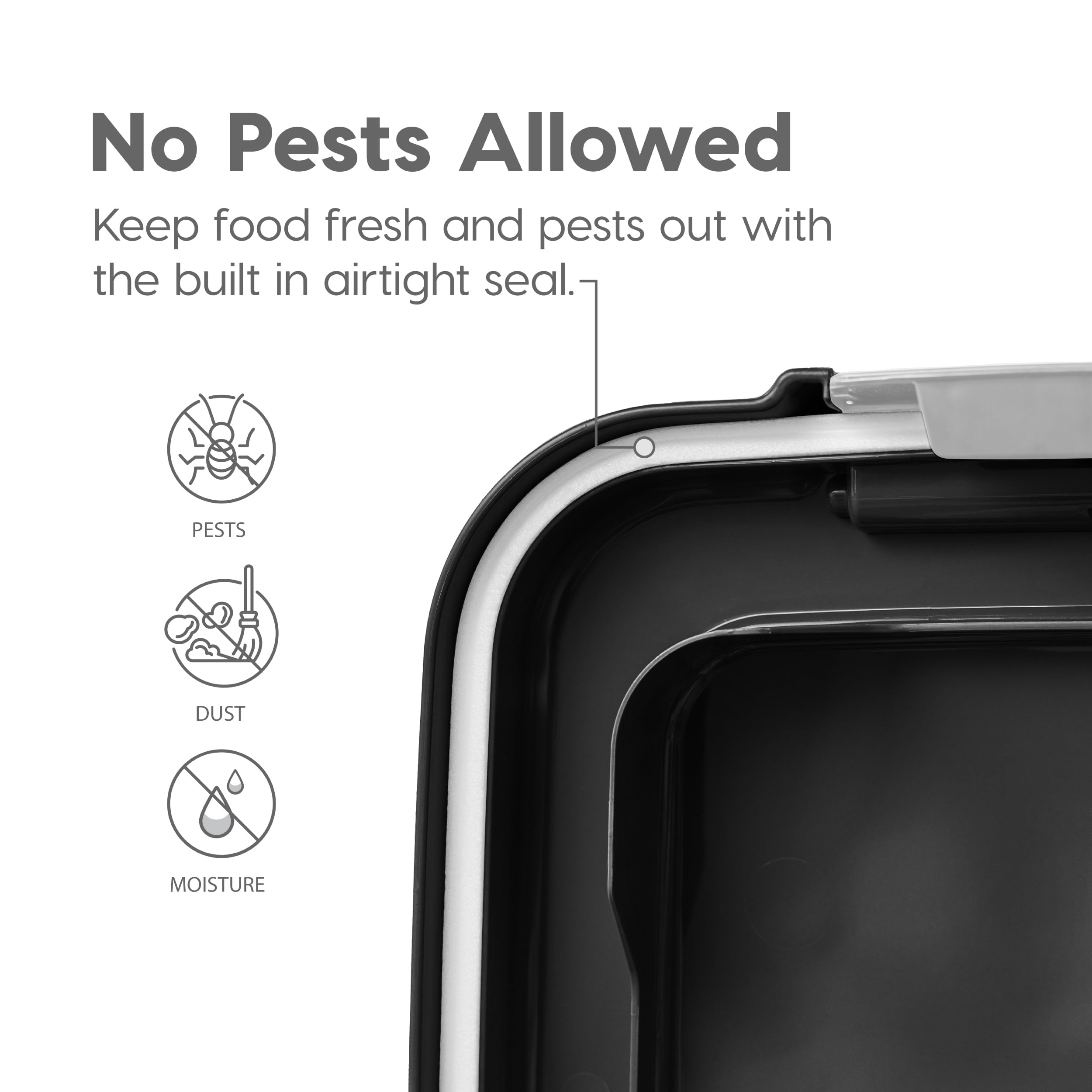 Foto 4 pulgar | Recipiente Hermético De Almacenamiento De Alimentos Iris Usa De Hasta 30 Kg, Color Negro - Venta Internacional.