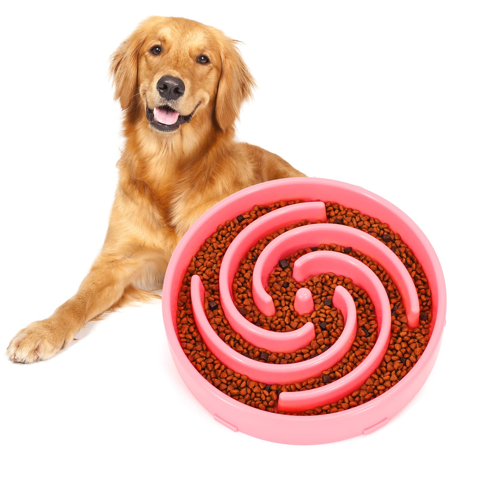 Foto 2 pulgar | Cuenco Para Perros Slow Feeder Whippy, Grande, Para Perros Grandes Y Medianos, Color Rosa - Venta Internacional.