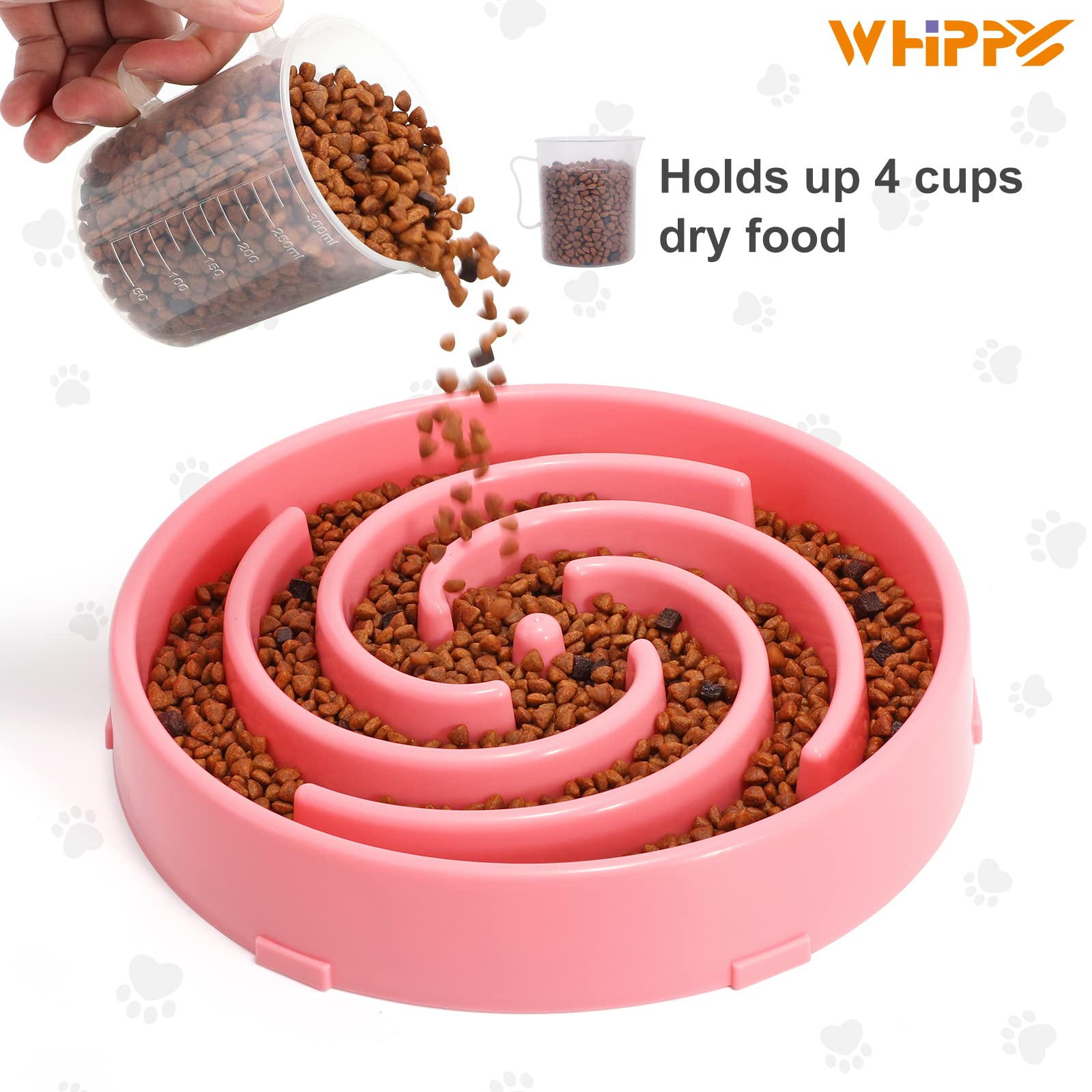 Foto 4 pulgar | Cuenco Para Perros Slow Feeder Whippy, Grande, Para Perros Grandes Y Medianos, Color Rosa - Venta Internacional.