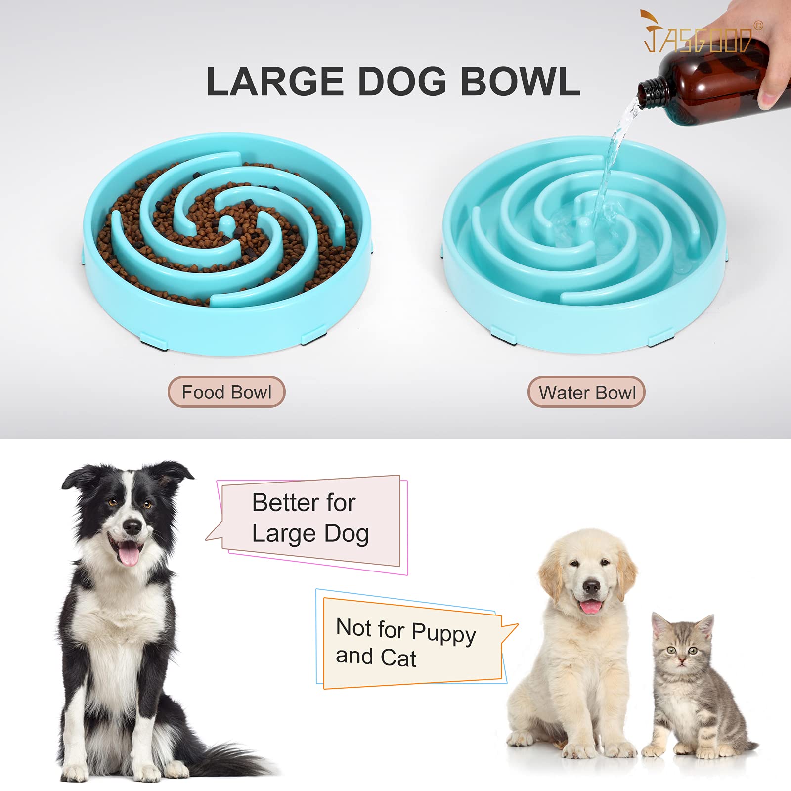 Foto 6 pulgar | Comedero Lento Jasgood Para Perros Grandes Y Medianos De 750 Ml De Capacidad - Venta Internacional.