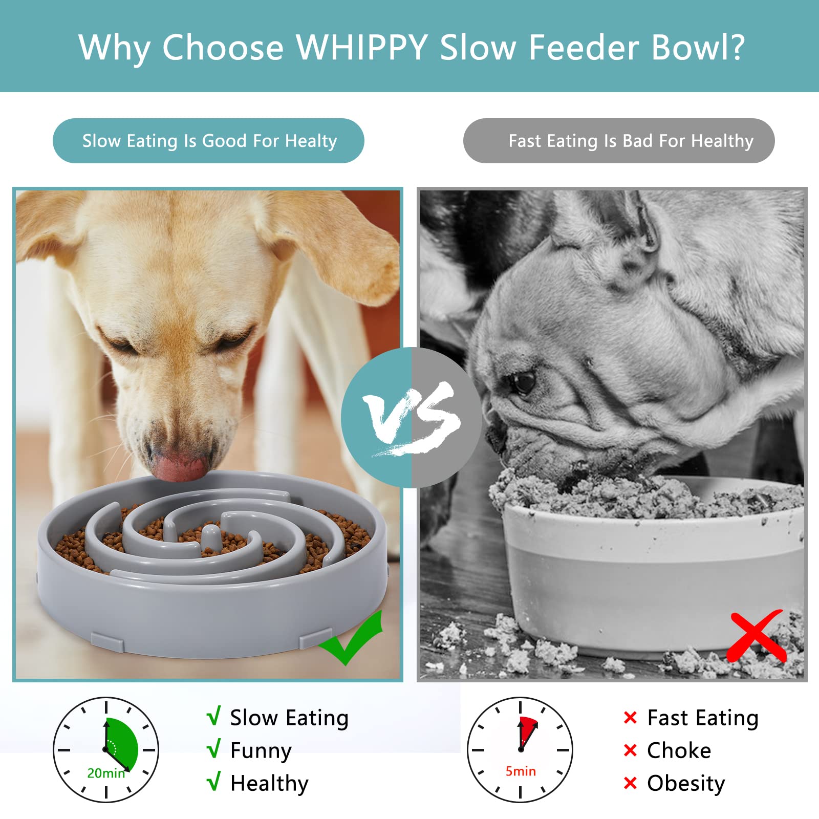 Foto 8 pulgar | Cuenco Para Perros Slow Feeder Whippy, Grande, Para Perros Grandes Y Medianos - Venta Internacional.