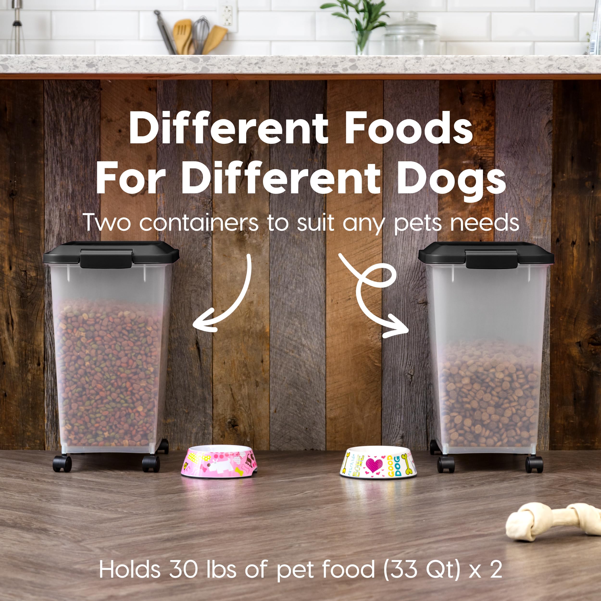 Foto 3 | Recipiente De Almacenamiento De Comida Para Perros Iris Usa, 30 Kg, Hermético, Paquete De 2 - Venta Internacional.