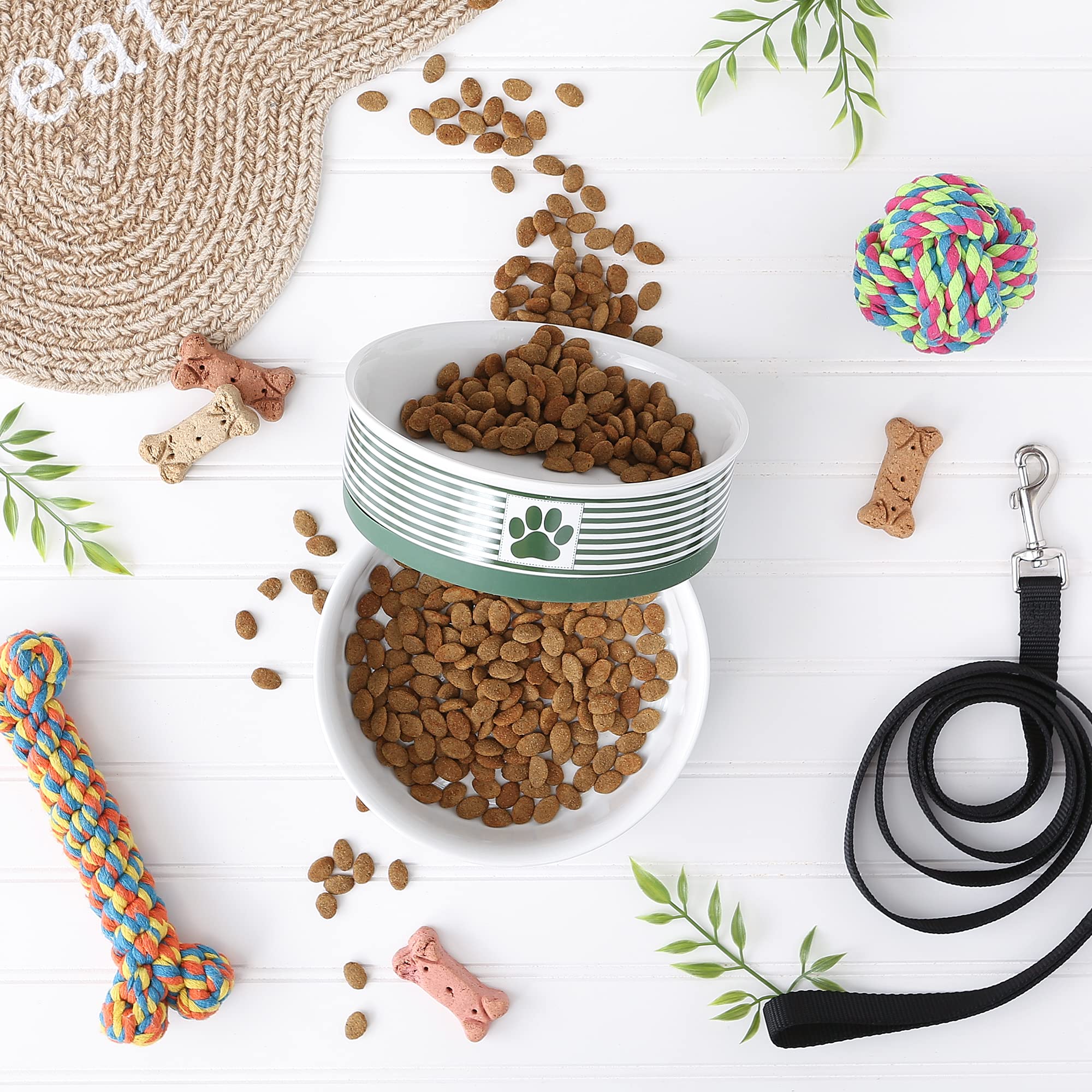 Foto 3 | Pet Bowls Dii Bone Dry De Cerámica Con Estampado De Patas A Rayas Para Mascotas - Venta Internacional.