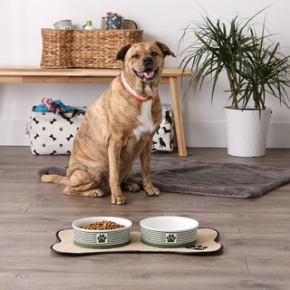Foto 4 | Pet Bowls Dii Bone Dry De Cerámica Con Estampado De Patas A Rayas Para Mascotas - Venta Internacional.